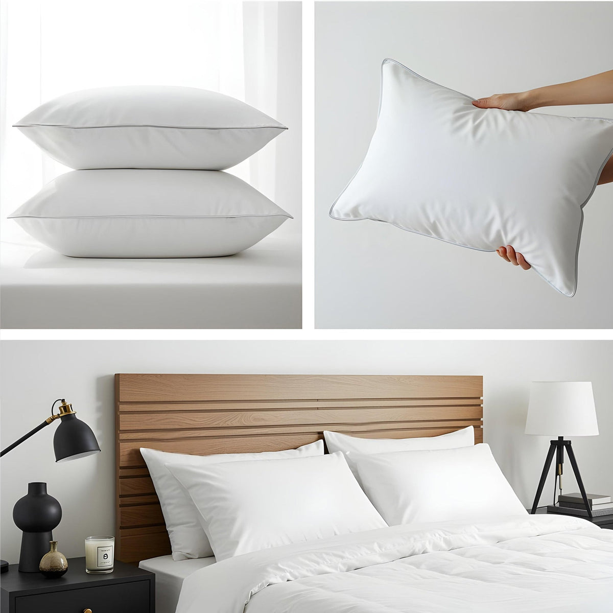 Luxury Hotel Bed Pillow – Down Alternative & Goose Feather Cooling Pillow
