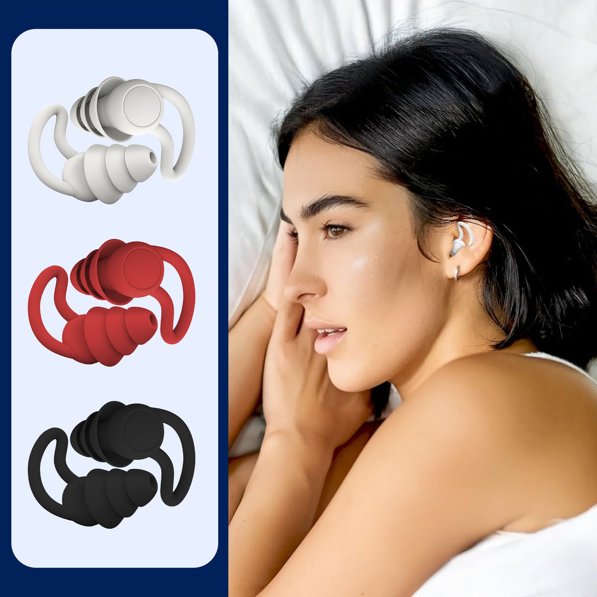Noise Cancelling Ear Plugs - Soft Reusable Earplugs for Sleep & Travel