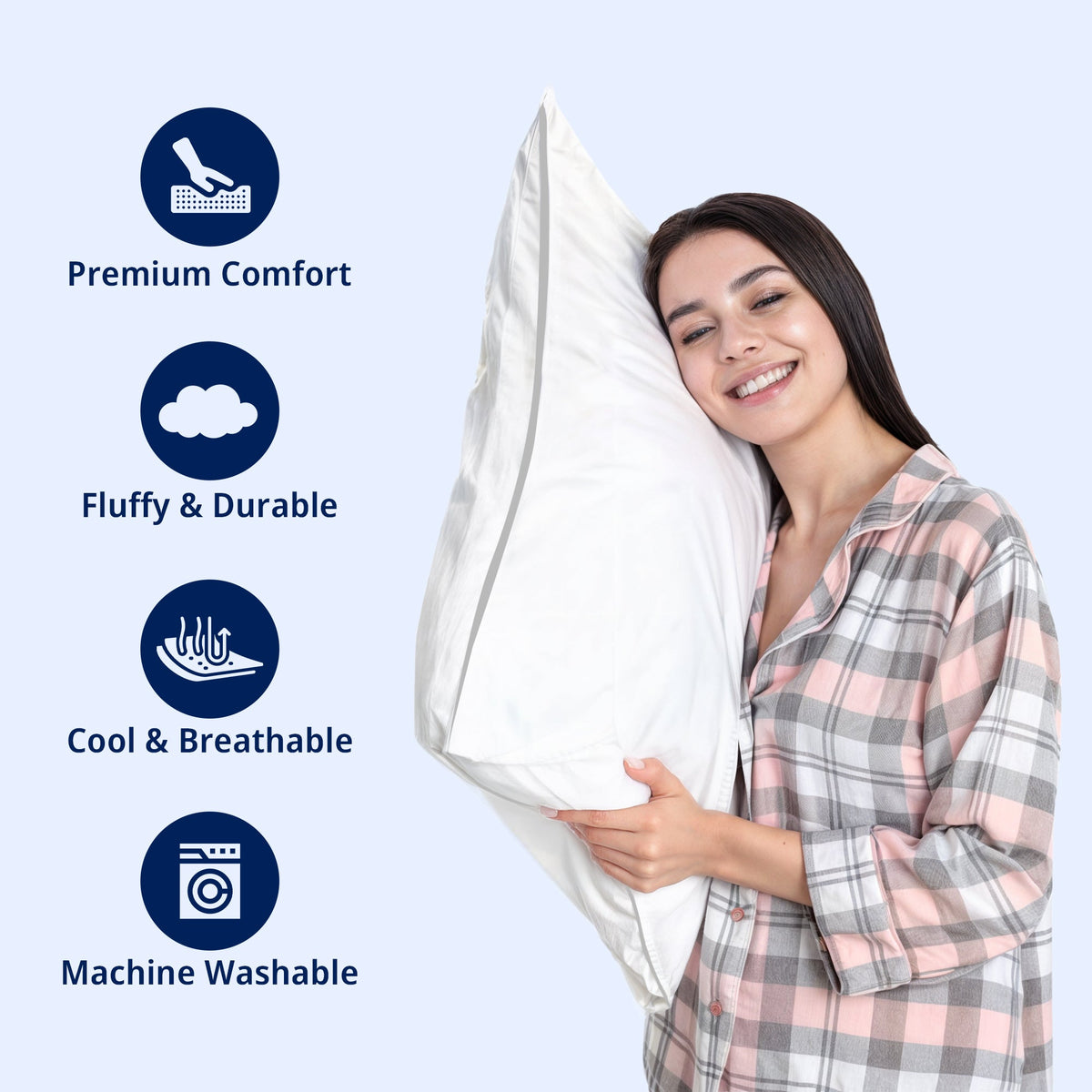 Luxury Hotel Bed Pillow –  Down Alternative & Goose Feather Cooling Pillow