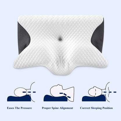 Butterfly Memory Foam Cervical Pillow For Neck & Shoulder - Buy 1 Get 1 Free