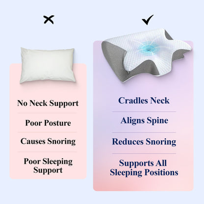 Butterfly Memory Foam Cervical Pillow For Neck & Shoulder - Buy 1 Get 1 Free