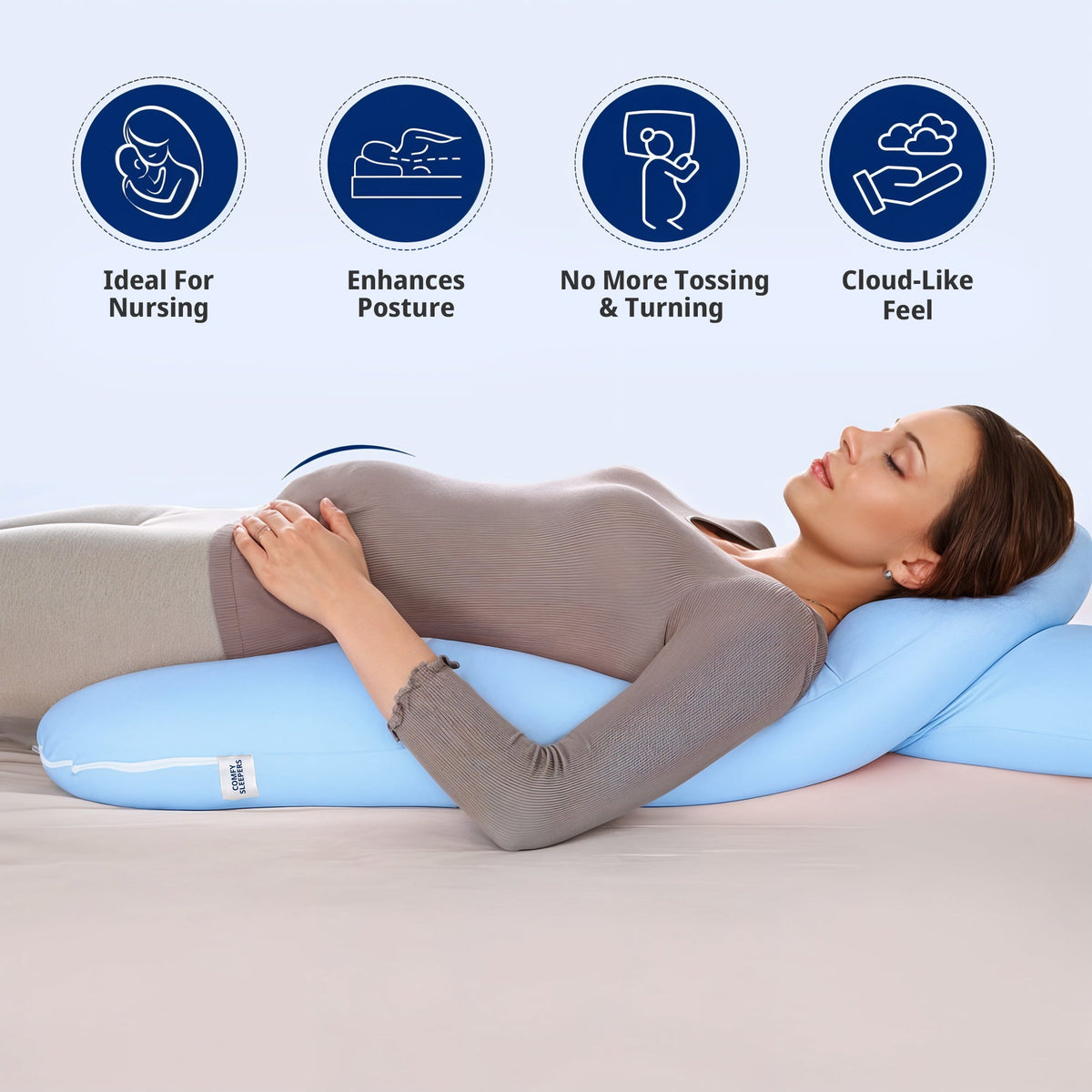Maternity U Shaped Pillow - Must Have for Regular Comfort & Maternity Sleep