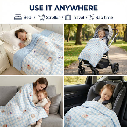 Kids and Toddlers Ice Cooling Calming Blanket - Reversible Dual-sided Design - Buy 1 Get 1 FREE