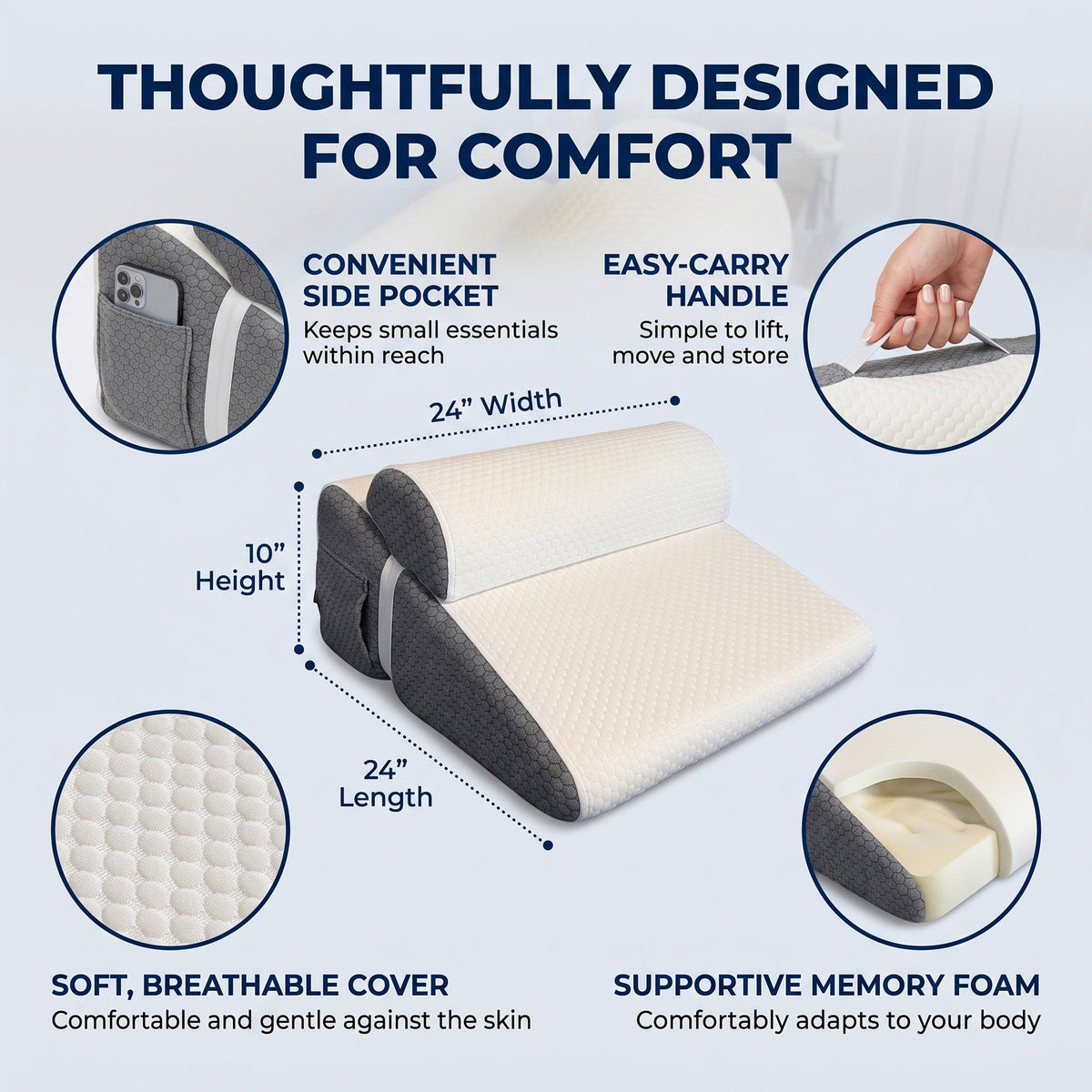 Quiet Tilt - Anti-Snoring Wedge Pillow
