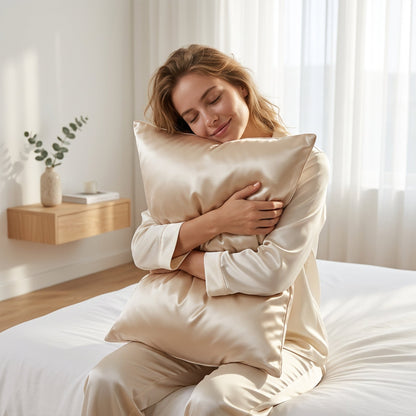 Luxury Silk Pillowcase (Pair) + 3x "FREE" Sleep Goodies