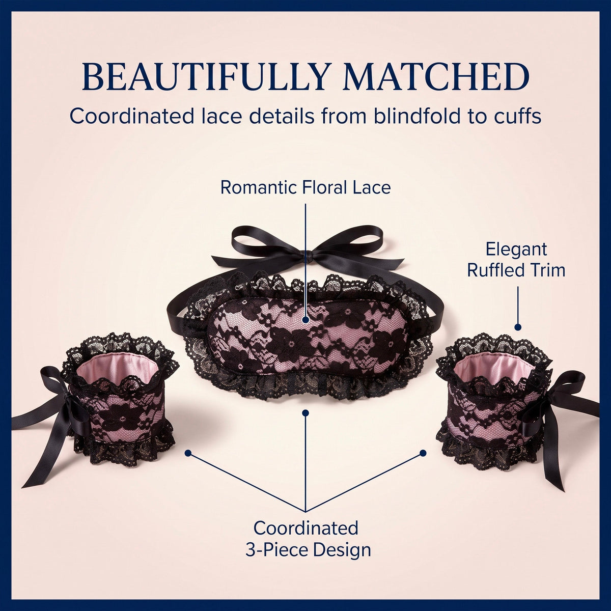 Lace Bind Set - Intimacy Blindfold & Handcuffs Set