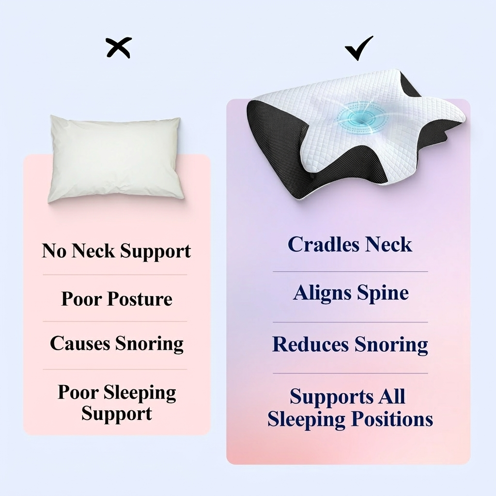 Butterfly Memory Foam Cervical Pillow For Neck & Shoulder - Buy 1 Get 1 Free